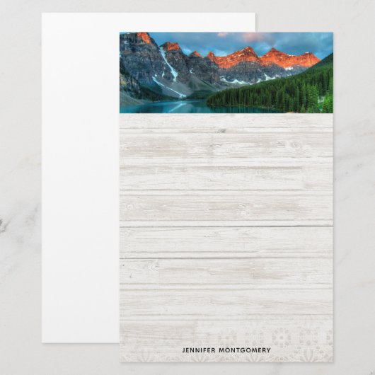 Schilderachtig berg- en meer-landschapsfoto briefpapier (Voorkant / Achterkant)