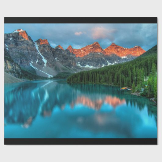 Schilderachtig berg- en meer-landschapsfoto cadeaupapier (Vlak)