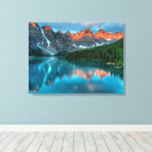 Schilderachtig berg- en meer-landschapsfoto canvas afdruk (Insitu (Houten vloer))