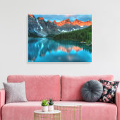 Schilderachtig berg- en meer-landschapsfoto canvas afdruk (Insitu (Woonkamer))
