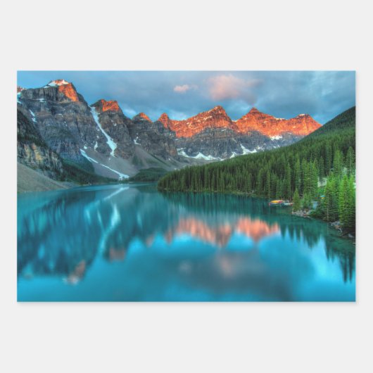 Schilderachtig berg- en meer-landschapsfoto inpakpapier vel (Voorkant)