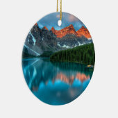 Schilderachtig berg- en meer-landschapsfoto keramisch ornament (Rechts)