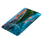 Schilderachtig berg- en meer-landschapsfoto magneet (Linkerzijde)