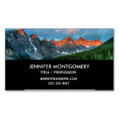 Schilderachtig berg- en meer-landschapsfoto magnetisch visitekaartje (Voorkant)