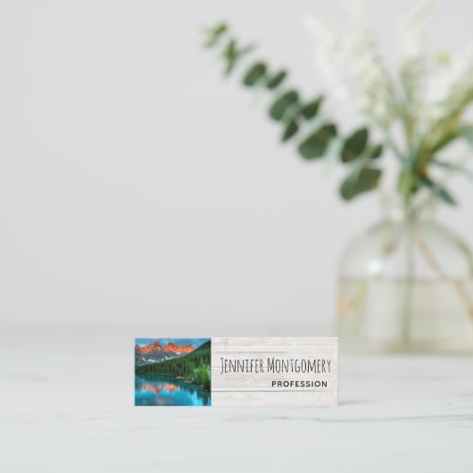 Schilderachtig berg- en meer-landschapsfoto mini visitekaartje (Staand voorkant)