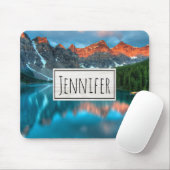 Schilderachtig berg- en meer-landschapsfoto muismat (Met muis)