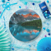 Schilderachtig berg- en meer-landschapsfoto papieren bordje (Feest)