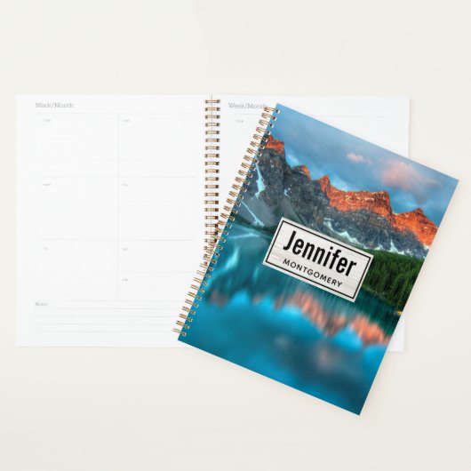 Schilderachtig berg- en meer-landschapsfoto planner (Display)