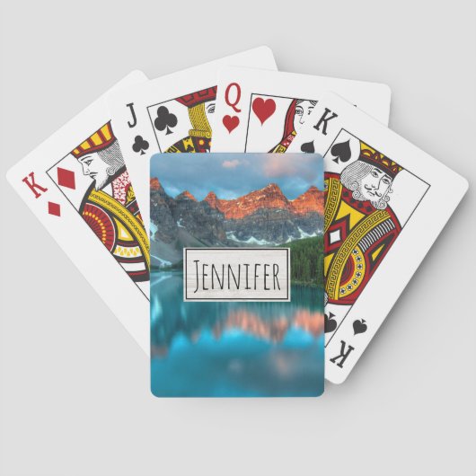 Schilderachtig berg- en meer-landschapsfoto pokerkaarten (Achterkant)