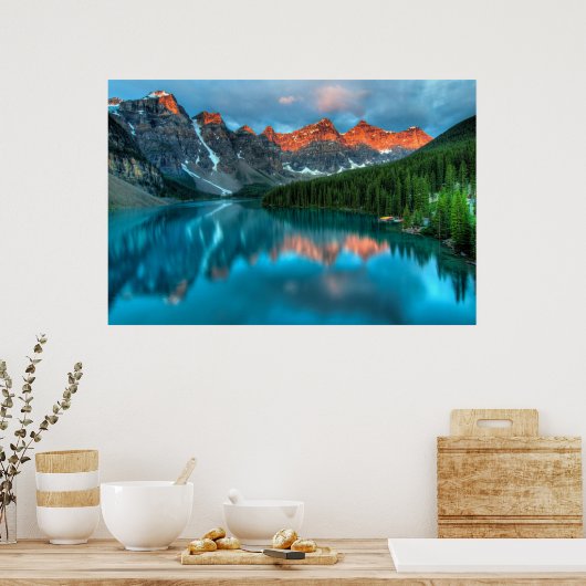 Schilderachtig berg- en meer-landschapsfoto poster (Keuken)