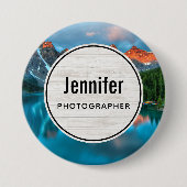 Schilderachtig berg- en meer-landschapsfoto ronde button 7,6 cm (Voorkant)