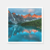 Schilderachtig berg- en meer-landschapsfoto servet (Voorkant)