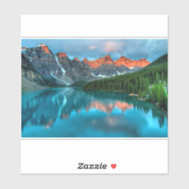 Schilderachtig berg- en meer-landschapsfoto sticker