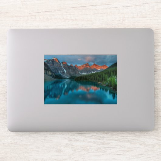 Schilderachtig berg- en meer-landschapsfoto sticker (Computer)