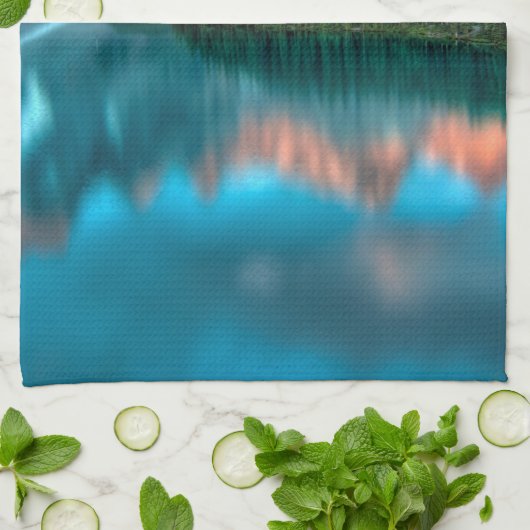 Schilderachtig berg- en meer-landschapsfoto theedoek (Gevouwen)