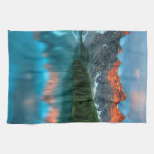 Schilderachtig berg- en meer-landschapsfoto theedoek (Horizontaal)