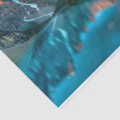 Schilderachtig berg- en meer-landschapsfoto tissuepapier (Detail)