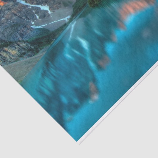 Schilderachtig berg- en meer-landschapsfoto tissuepapier (Detail)