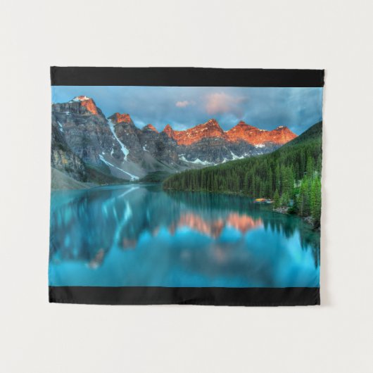 Schilderachtig berg- en meer-landschapsfoto wandkleed (Voorkant (horizontaal))