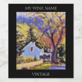 Schilderachtig berghut wijn etiket (Enkel label)