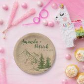 Schilderachtig Bergketen Bruiloft Papier Bord (Feest)