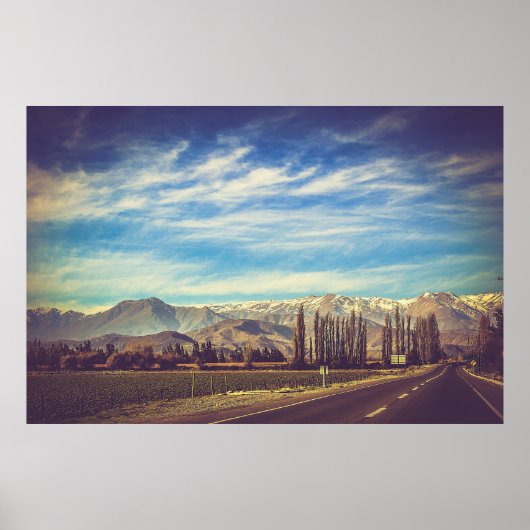 Schilderachtig berglandschap in de Andes Poster (Voorkant)