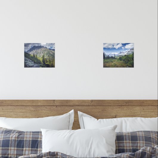 Schilderachtig berglandschap met een rotsachtig pa muurkunst sets (Slaapkamer)