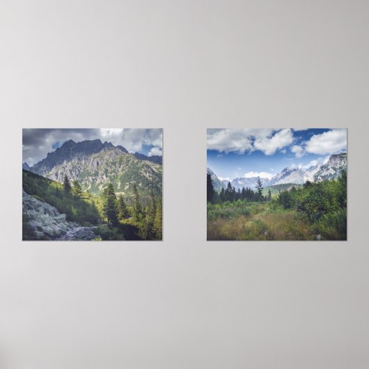 Schilderachtig berglandschap met een rotsachtig pa muurkunst sets (Voorkant)