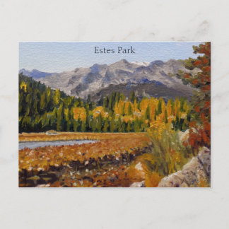 Schilderachtig bergmeer in Estes Park Briefkaart