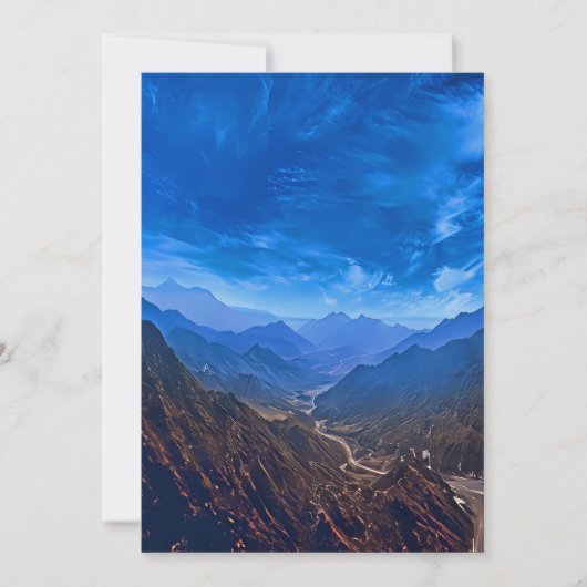 Schilderachtig bergvallei feestdagenkaart (Voorkant)