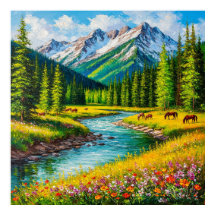 Schilderachtig bergvallei met beekje