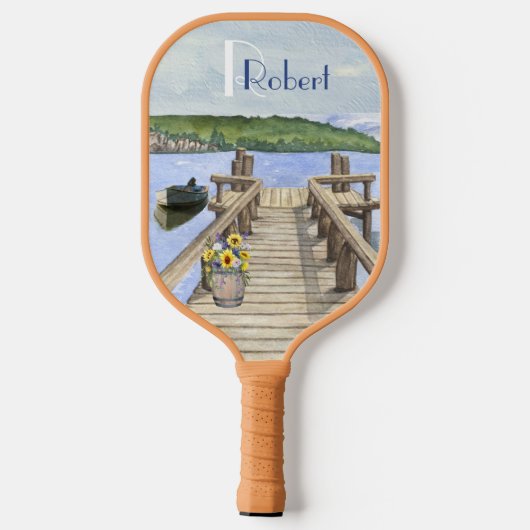 Schilderachtig bij het meer pickleball paddle (Achterkant)