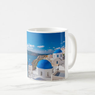 Schilderachtig Blauwe Domes van Santorini Koffiemok