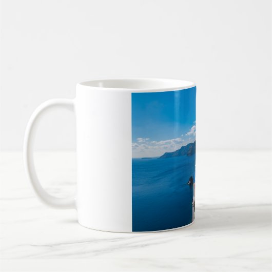 Schilderachtig Blauwe Domes van Santorini Koffiemok (Links)