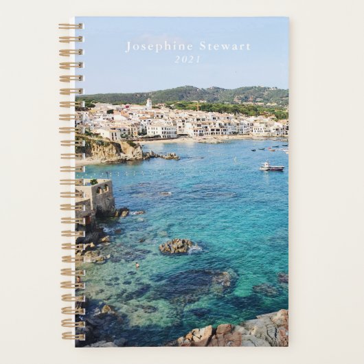 Schilderachtig Blauwe Oceaan Spanje Reisfoto Aange Planner (Voorkant)