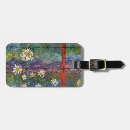 Schilderachtig bloem bagagelabel