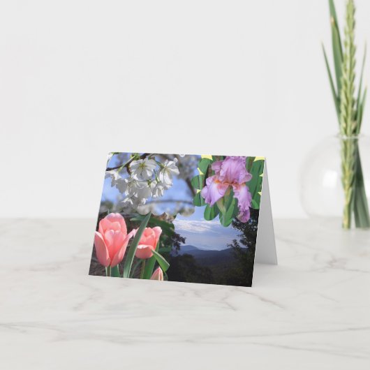 Schilderachtig bloemencollage kaart (Voorkant)