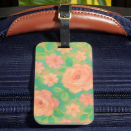 Schilderachtig Bloemmotief Roos Kunst Bagagelabel