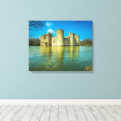 Schilderachtig Bodiam Castle in East Sussex Englan Canvas Afdruk (Insitu (Houten vloer))