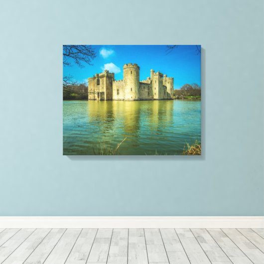 Schilderachtig Bodiam Castle in East Sussex Englan Canvas Afdruk (Insitu (Houten vloer))