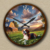  Schilderachtig boerderij en Beagle klok