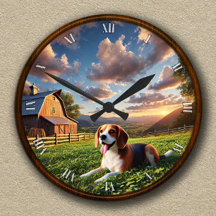  Schilderachtig boerderij en Beagle klok