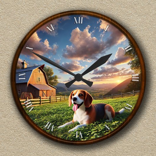  Schilderachtig boerderij en Beagle klok