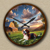  Schilderachtig boerderij en Beagle klok