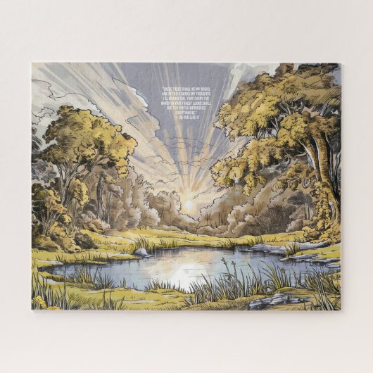 Schilderachtig Bos Haven - Elegante Poëziepuzzel Legpuzzel (Horizontaal)