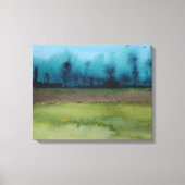 schilderachtig boslandschap met groen en zwart mys canvas afdruk (Voorkant)