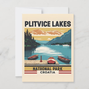 Schilderachtig Briefkaart van de Plitvicemeren in