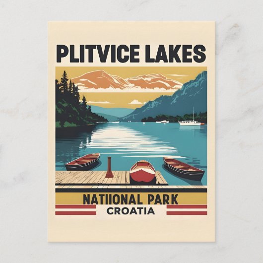 Schilderachtig Briefkaart van de Plitvicemeren in (Voorkant)
