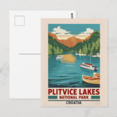Schilderachtig Briefkaart van de Plitvicemeren in  (Voorkant / Achterkant)