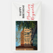 Schilderachtig Brugs Kanaal Uitzicht Verjaardagssp Spandoek (Verticaal)